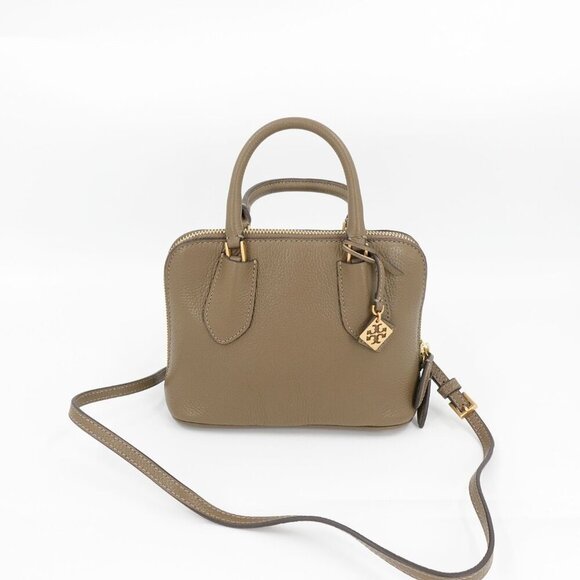 Tory Burch Swing Mini Leather Handbag Taupe Oak OS - Picture 8 of 14